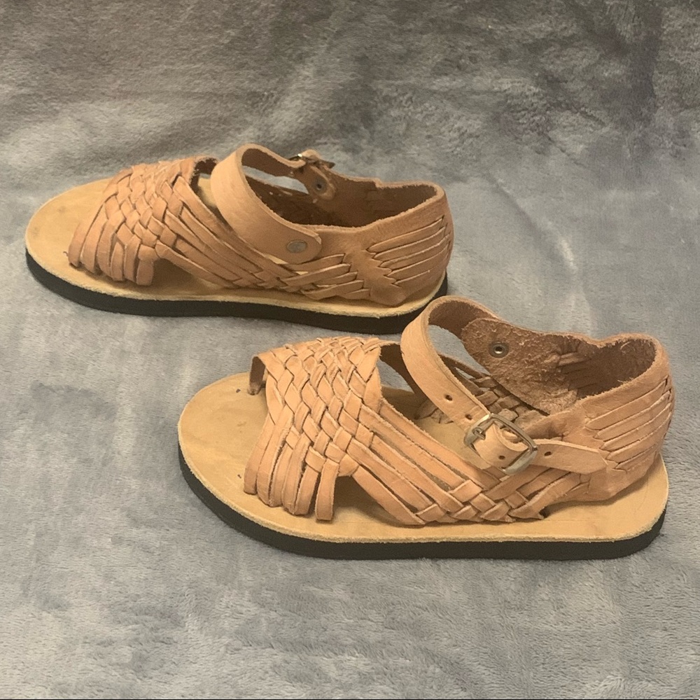 Boys brown Ankle Strap Open Toe sandals size 5.5 21 - Picture 1 of 7